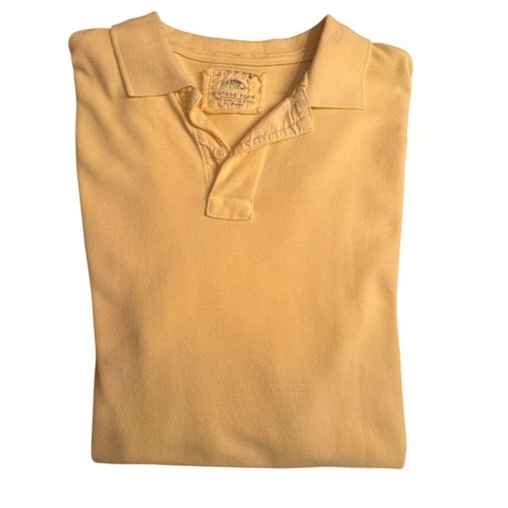 Vintage J.Crew Polo Shirt Men's XL Yellow 100% Cotton Made in Hong Kong RN 41381
